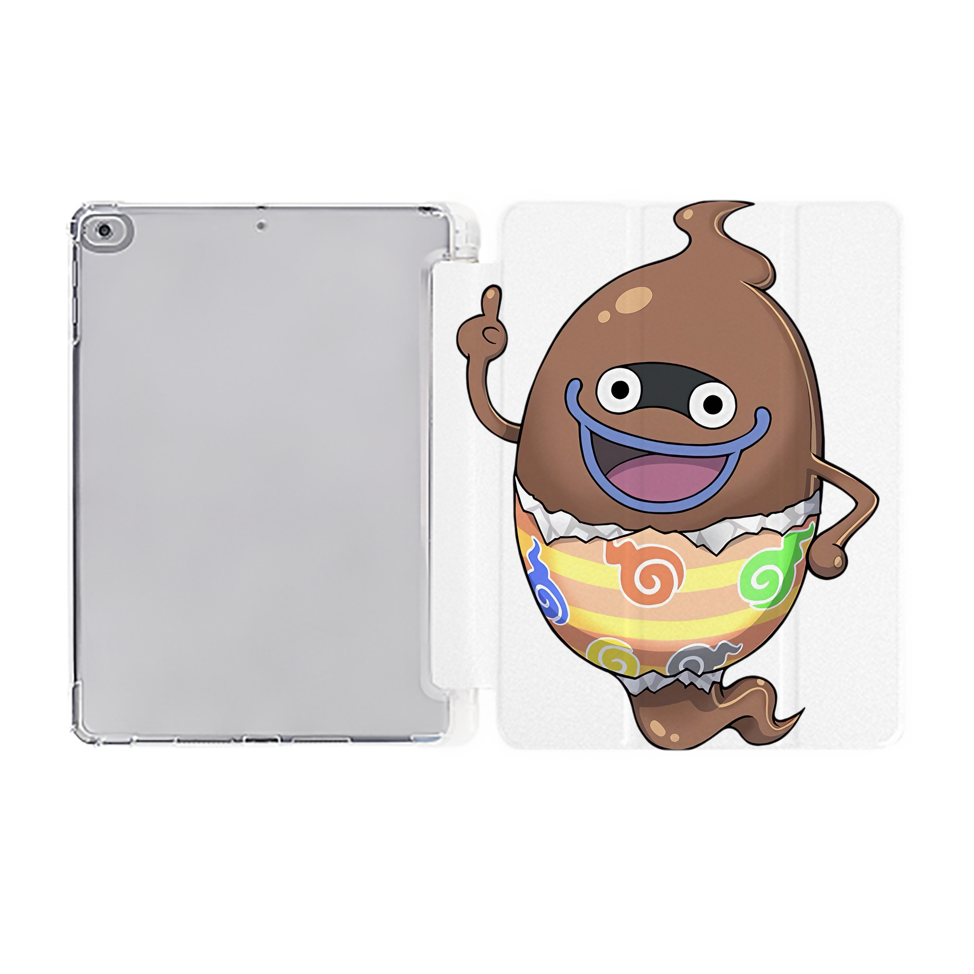 （画像用） 妖怪ウォッチ Yo-kai Watch IPad ケース ペン収納付き 三つ折りスタンド PUレザー×シリコン 対応機種9.5/10.5/10.9インチ